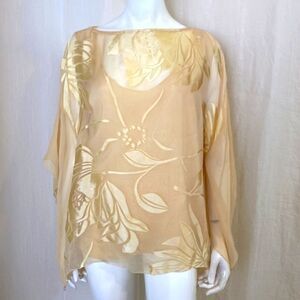 Silk Flutter Tunic Top Silk Burnout and Tank Size 1X